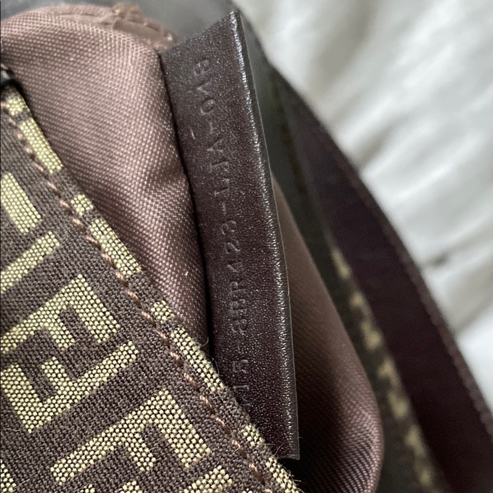 Authentic Fendi Baguette Borsa Grande Zucchino Brown Shoulder Bag Made in Italy - Picture 5 of 15